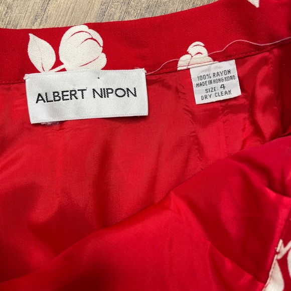 Vintage Albert Nipon Silk Skirt Tulips Size 4 - Picture 4 of 6